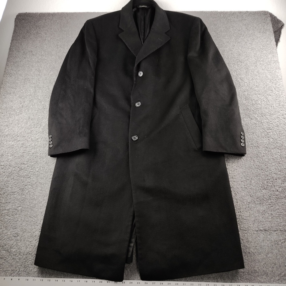Jos. A. Bank Signature Cashmere Overcoat Mens 42 Long Trench Black EUC